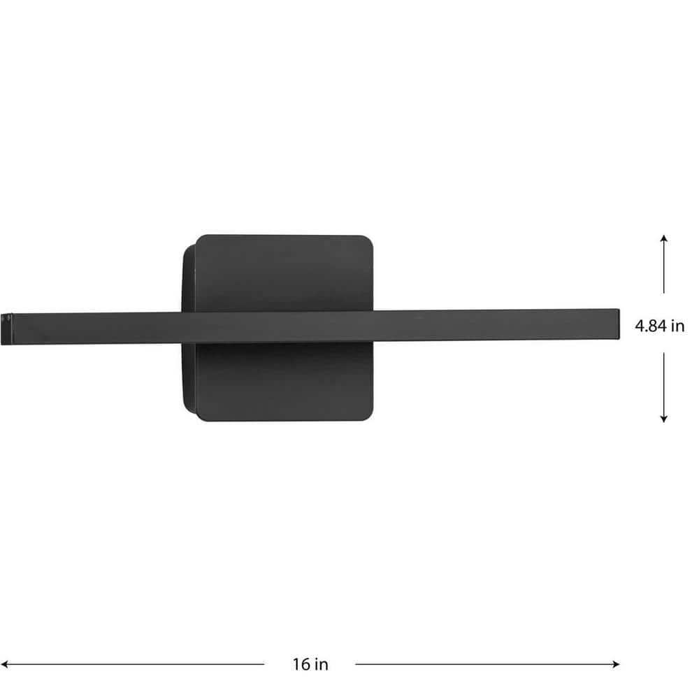 16-Inch Matte Black Aluminum LED Linear Vanity Light
