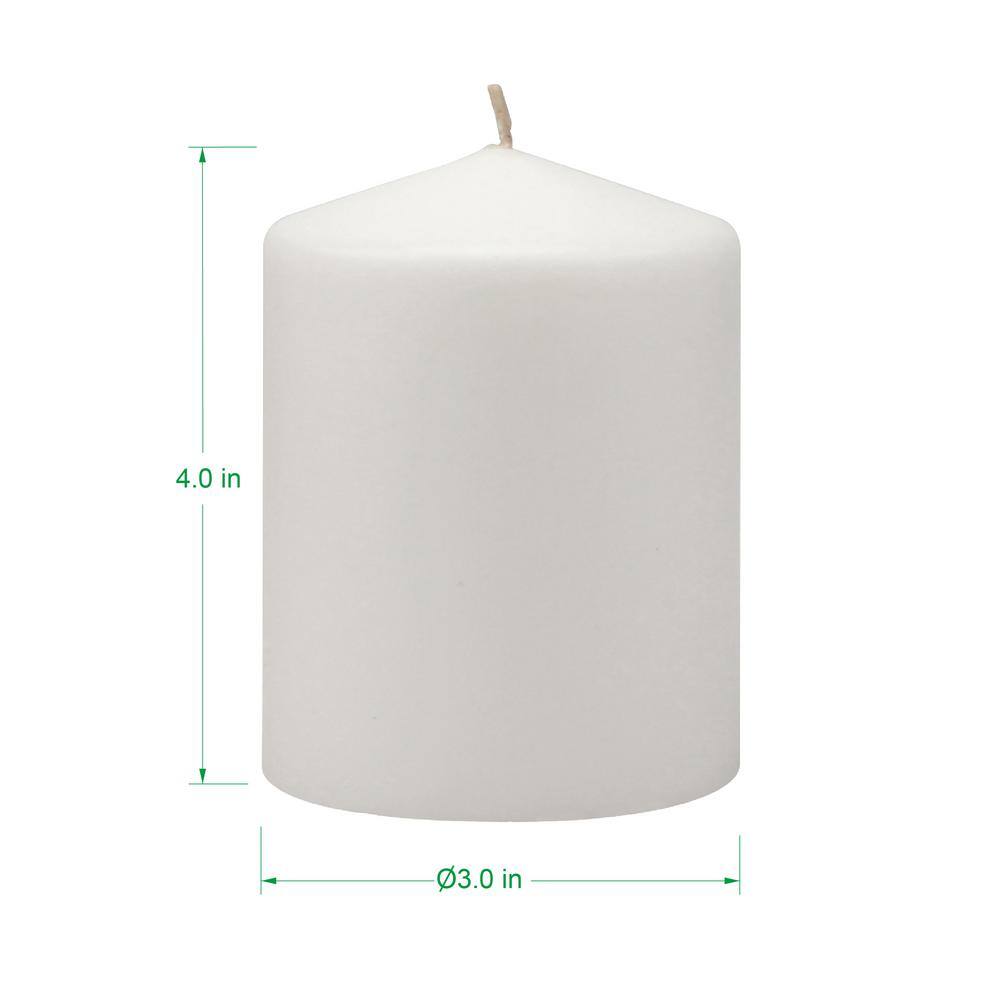 Elegant White Paraffin Pillar Candles 6-Pack, 3x4 Inches