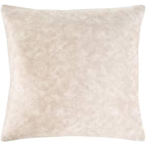 Cabrina Khaki Velvet Polyester Fill 20 in. x 20 in. Decorative Pillow