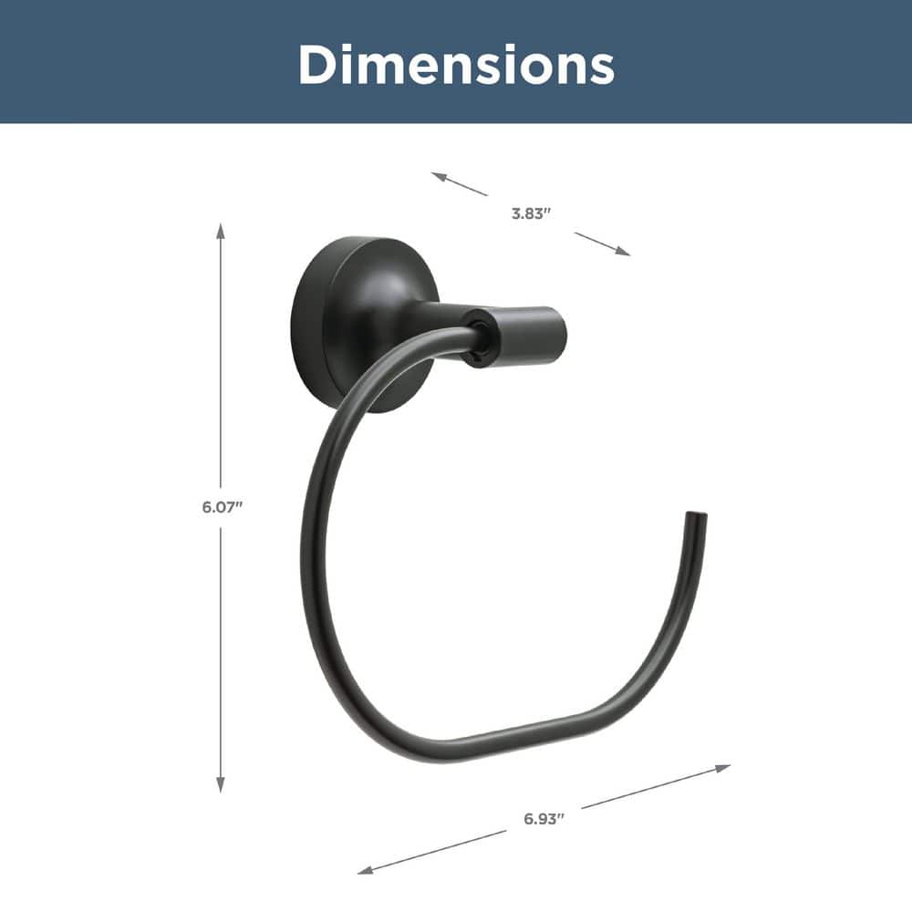 Matte Black Circular Wall Mounted Towel Ring
