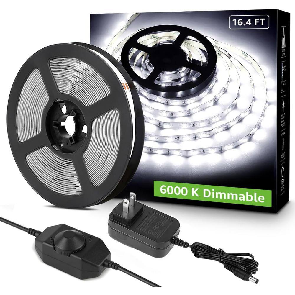 16.4 ft. Smart Plug-In Dimmable Daylight White Integrated LED 6000K Super Bright Strip Light price history on PriceWatchPro