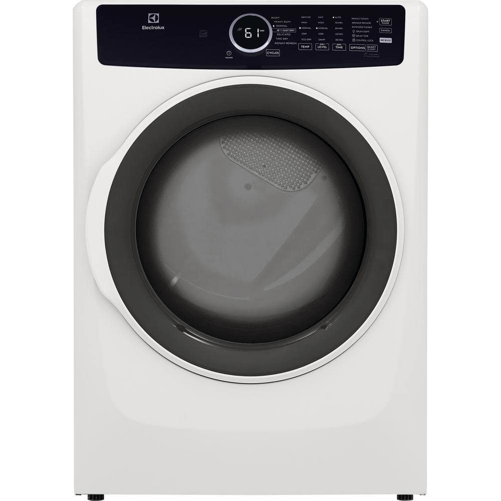 Electrolux 8 cu. ft. Electric Dryer Vented Front Load Perfect Steam Dryer with Instant Refresh in White