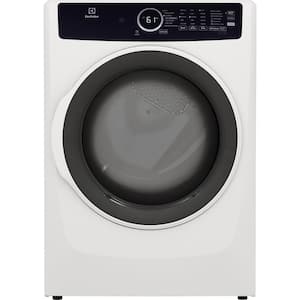 8 cu. ft. Electric Dryer Vented Front Load Perfect Steam Dryer with Instant Refresh in White