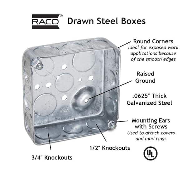Steel City 4 in. 2-1/8 in. D Handy/Utility Box 5836112-50R - The
