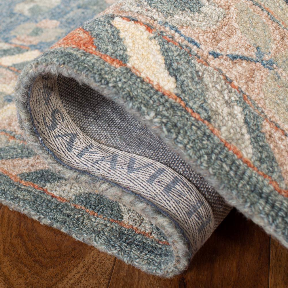 Blue Wool Handmade Tufted Reversible Runner Rug
