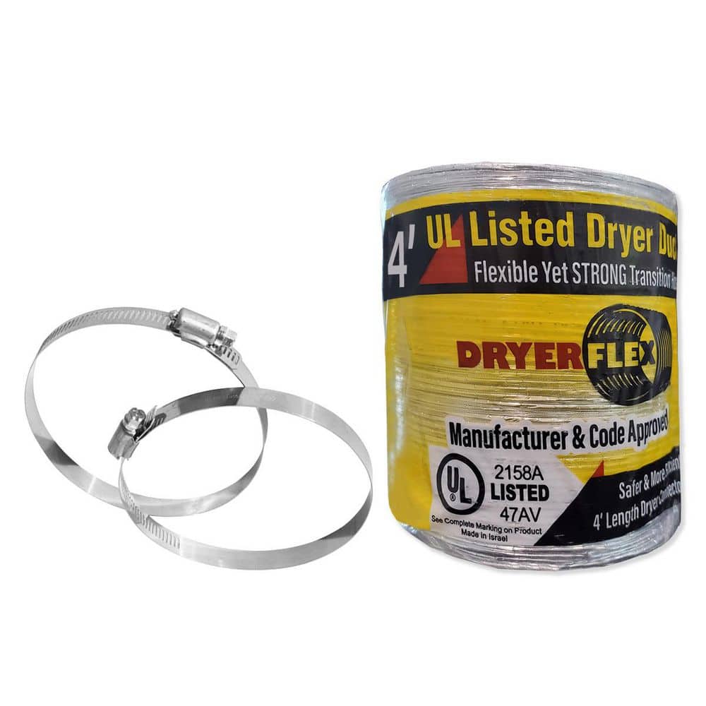 4 in. x 4 ft. Flexible Aluminum Dryer Flex Duct with 2-Stainless Steel Clamps price history on PriceWatchPro