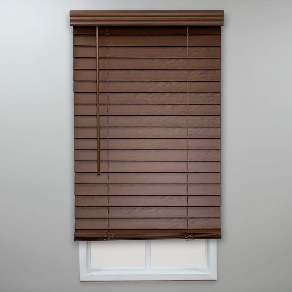Eclipse Dark Oak Cordless Room Darkening Venetian Faux Wood Blinds