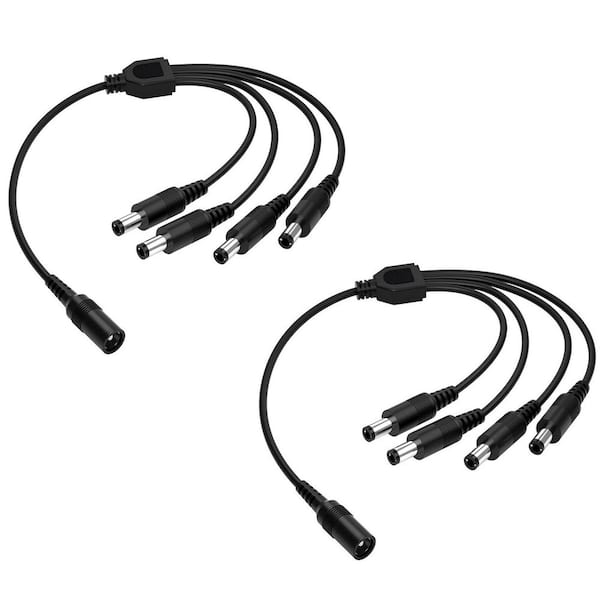 1-to-4 Power Splitter Adapter Cable for Security Camera(2 Pack)