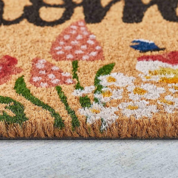 Home 18 in. x 30 in. Coir Indoor/Outdoor Door Mat Multi-Colored