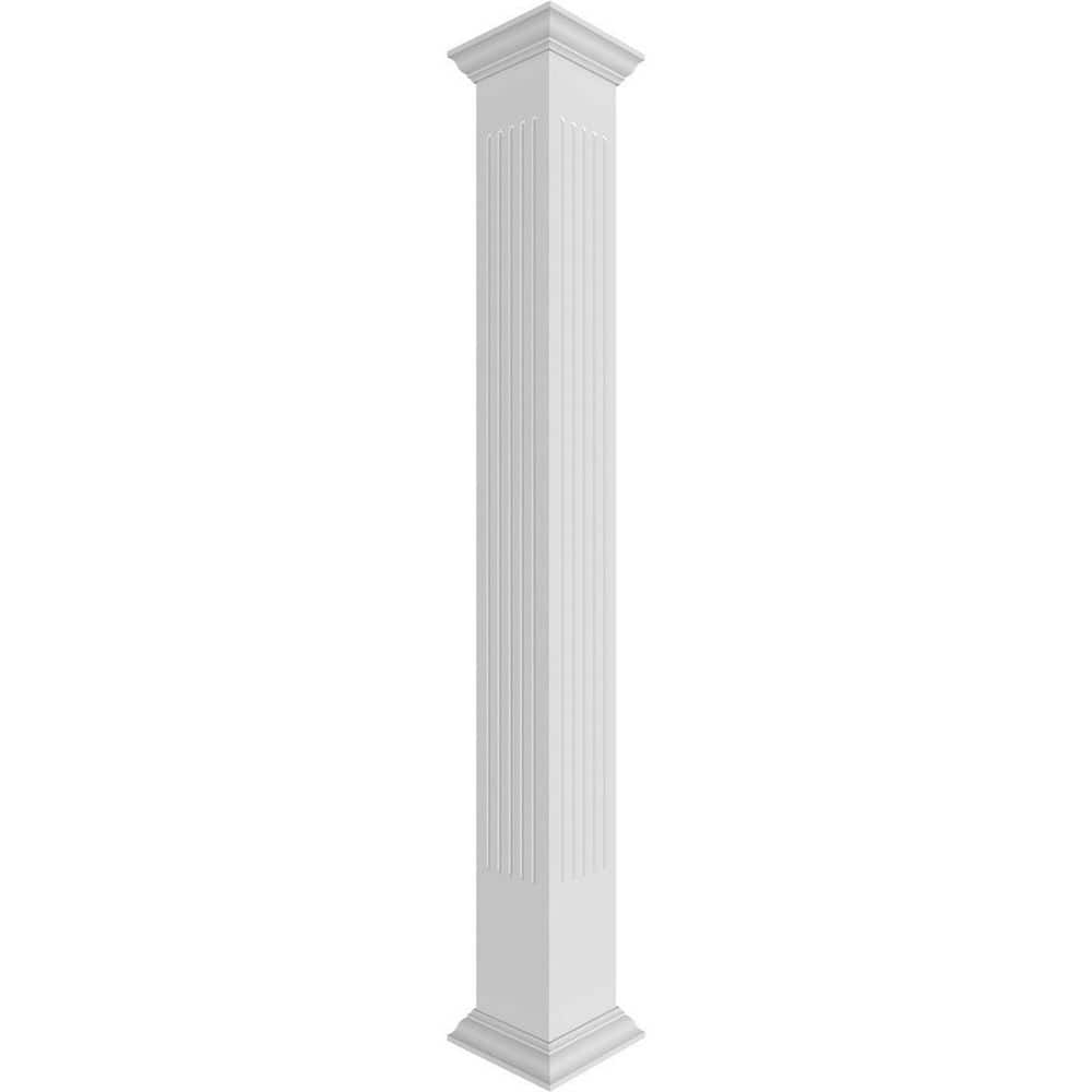 Ekena Millwork 9-5/8 in. x 10 ft. Premium Square Non-Tapered, Fluted ...