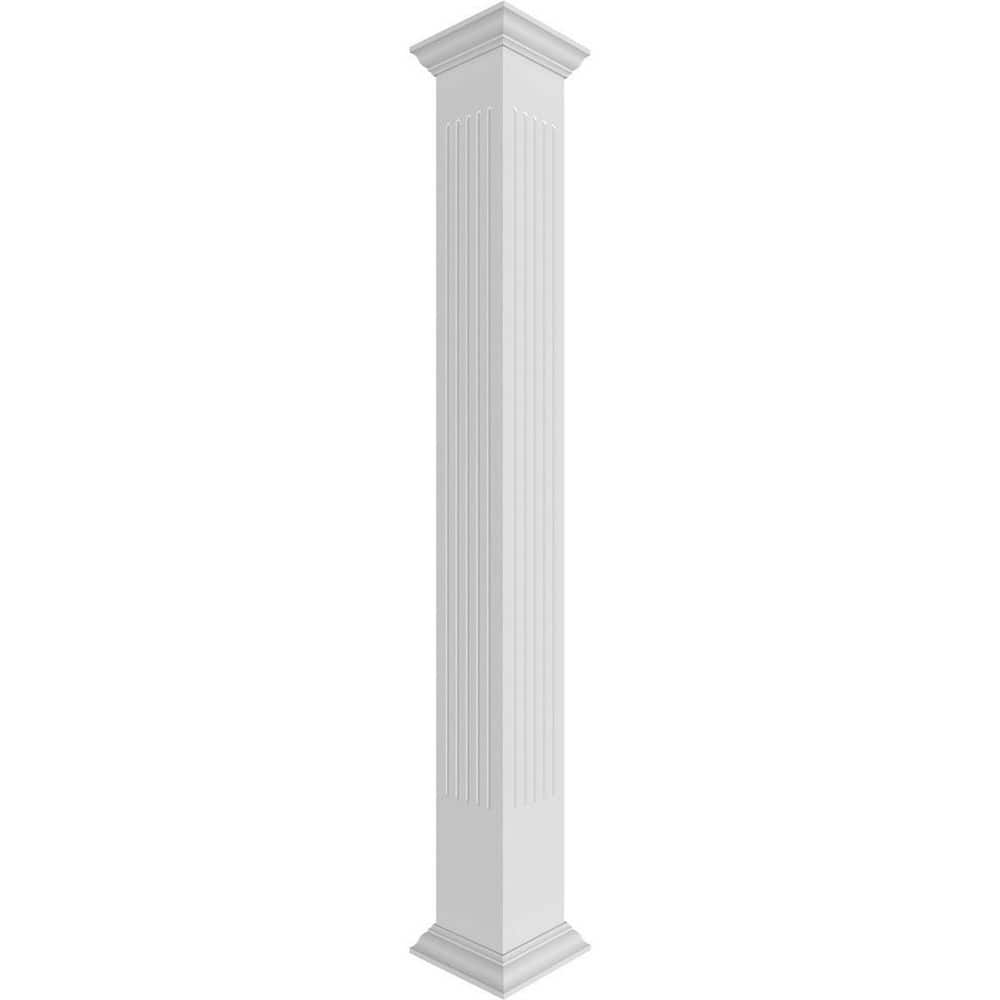 11-5/8 in. x 8 ft. Premium Square Non-Tapered, Fluted PVC Column Wrap Kit, Crown Capital and Base price history on PriceWatchPro