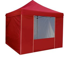 10 ft. x 10 ft. Red Pop Up Sidewall Canopy Tent - 5 pieces of sidewall with Rolling Storage Bag