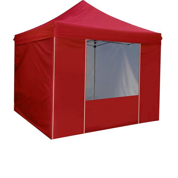 10 ft. x 10 ft. 5-Pieces Red Pop Up Sidewall Canopy Tent of