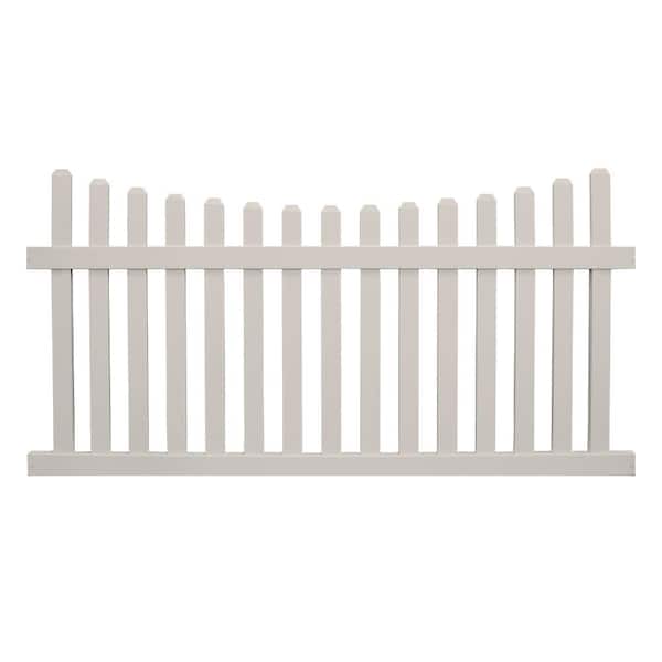 Weatherables Ellington 4 ft. H x 8 ft. W Tan Vinyl Picket Fence Panel Kit