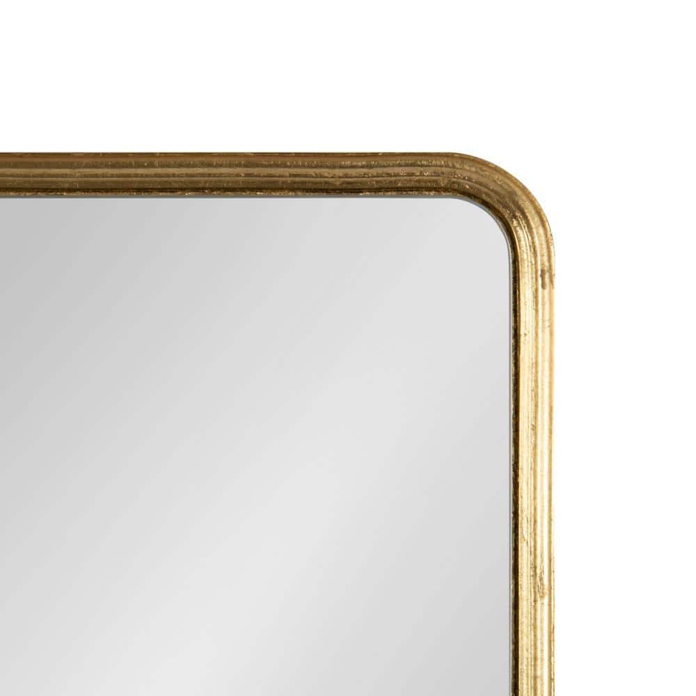 Gold Framed Rounded Rectangle Wall Mirror, 24x36