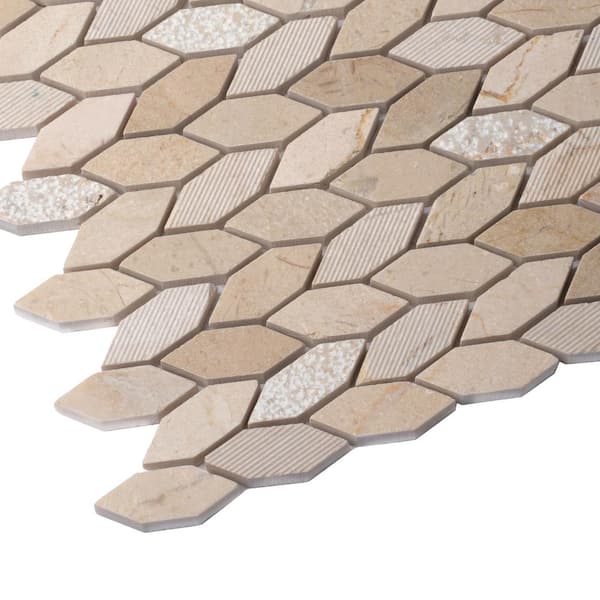 Apollo Tile (Sample) Beige 4-in x 4-in Polished Wood Honeycomb Wood Look Floor and Wall Tile