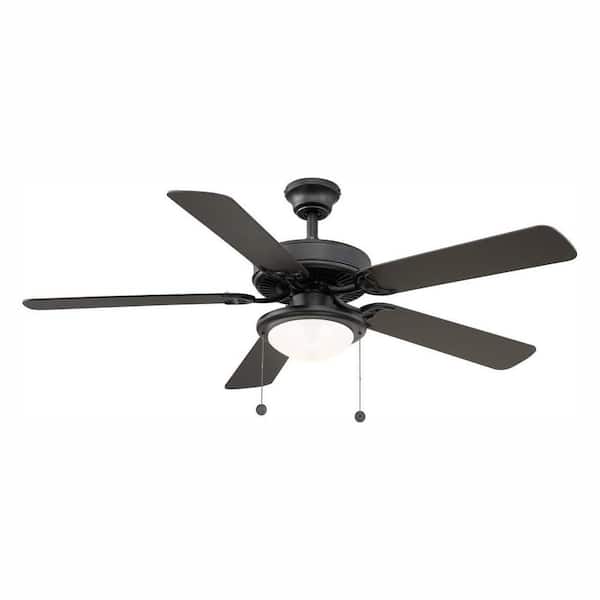 PRIVATE BRAND UNBRANDED Trice 52 in. LED Black Ceiling Fan with Light Kit