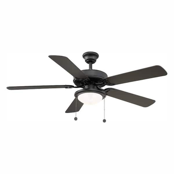 Hampton Bay Trice 52 in. LED Black Ceiling Fan with Light Kit