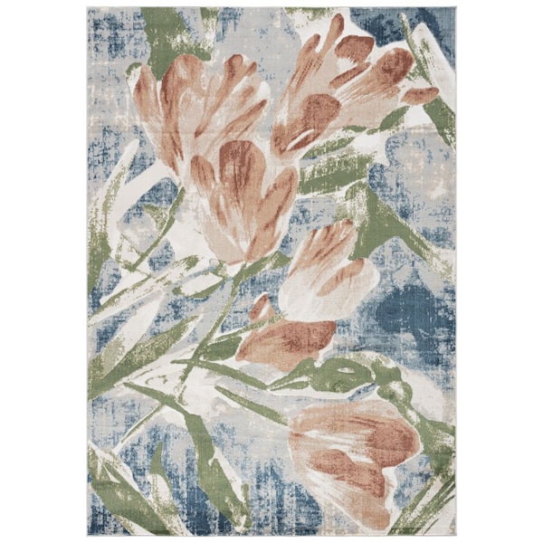 Utopia 7 ft. x 10 ft. Ivory/Multi Floral UTA811A Area Rug