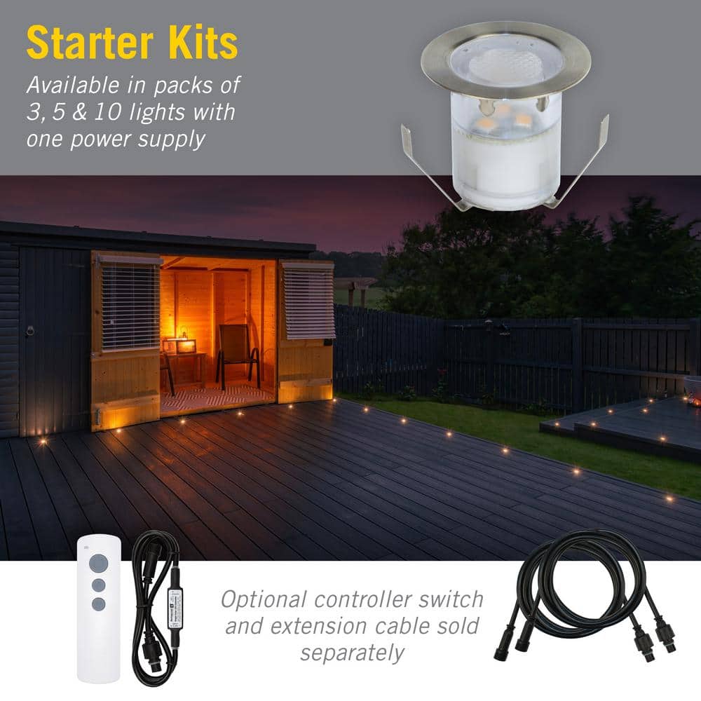 Portico 10-Pack White Stainless Steel Outdoor Recessed LED Light Kit