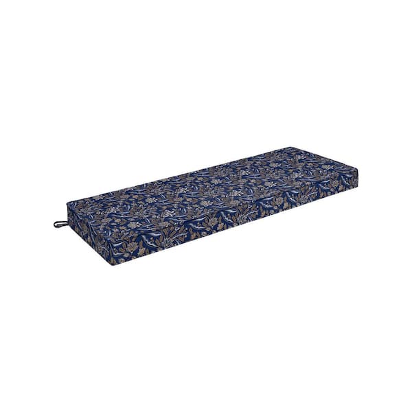HAVEN WAY 48 in. x 17 in. 1-Piece Universal Outdoor Bench Cushion in Jacobean Blue (1-Pack)