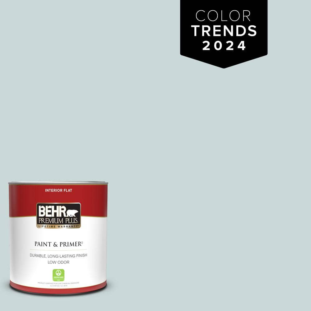 BEHR PREMIUM PLUS 1 qt. #PPU13-16 Offshore Mist Flat Low Odor Interior Paint  & Primer 105004 - The Home Depot