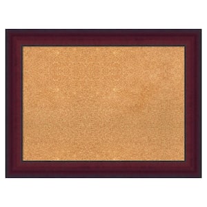 Canterbury Cherry Wood Framed Natural Corkboard 33 in. x 25 in. Bulletin Board Memo Board