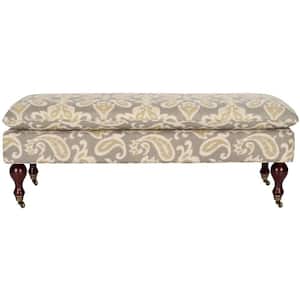 Hampton Gray/Off-White Upholstered Entryway Bench