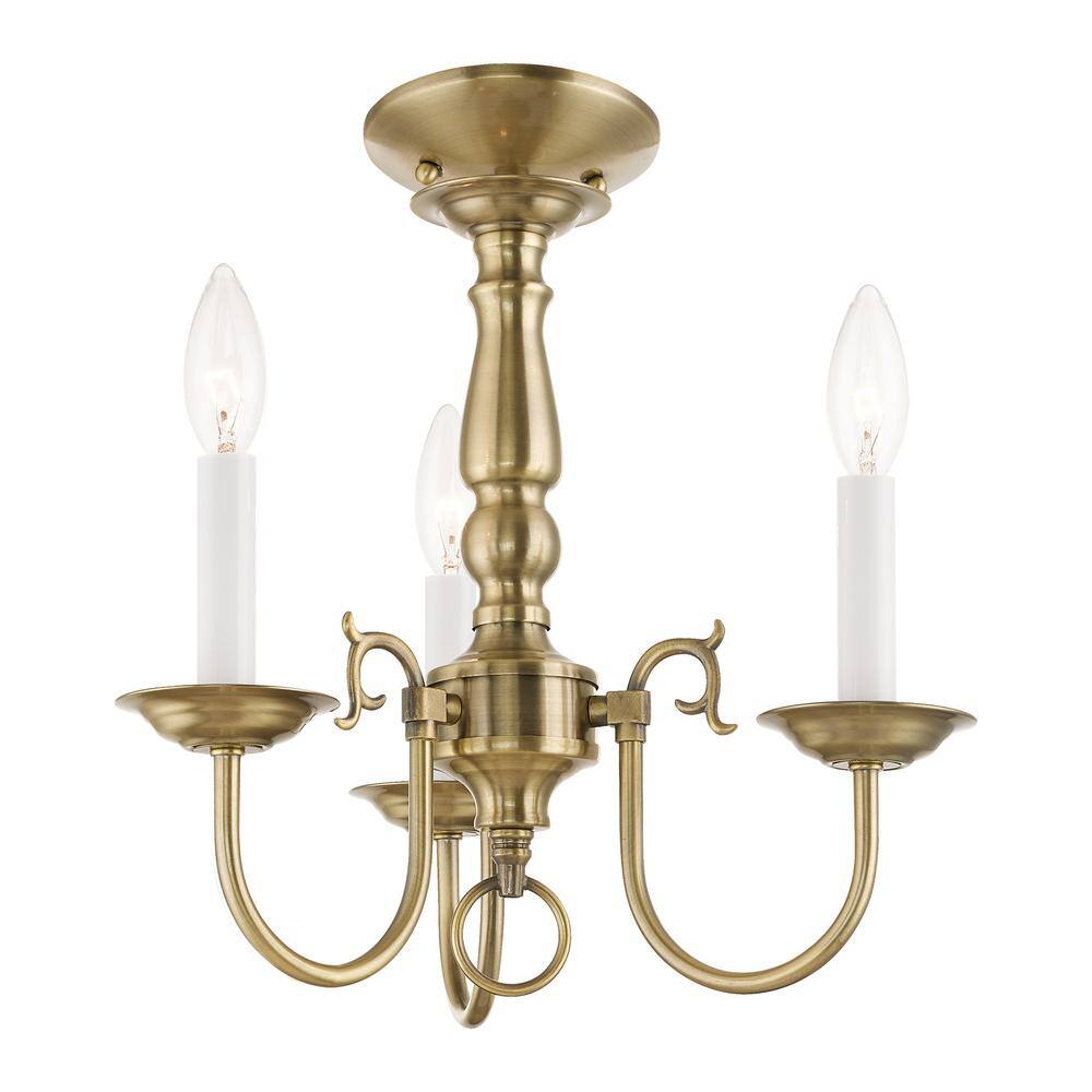 Antique Brass 14'' Mini Candle Chandelier