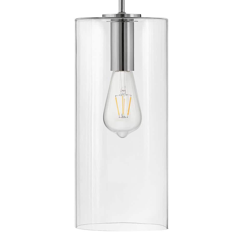 Lark Lane Polished Nickel 1-Light Clear Glass Pendant