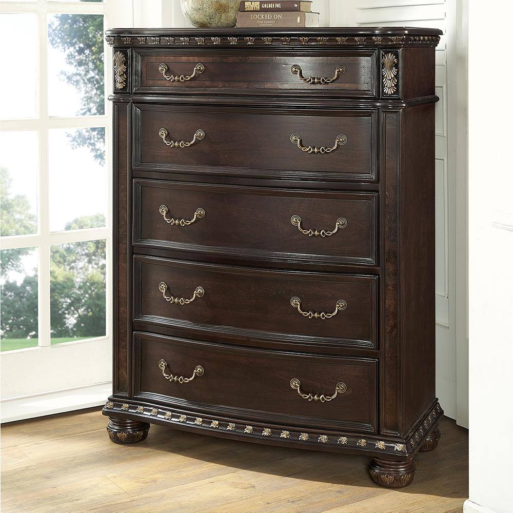 Monte Carlo Rich Cocoa 5-Drawer Lift Top Chest