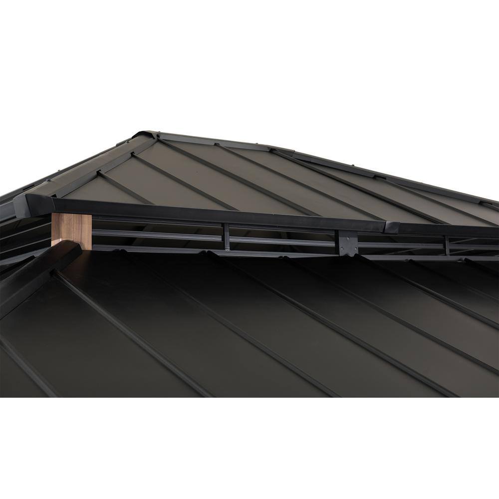 Sunjoy Roberts 13 x 15 ft. Black Steel Frame Hardtop Gazebo