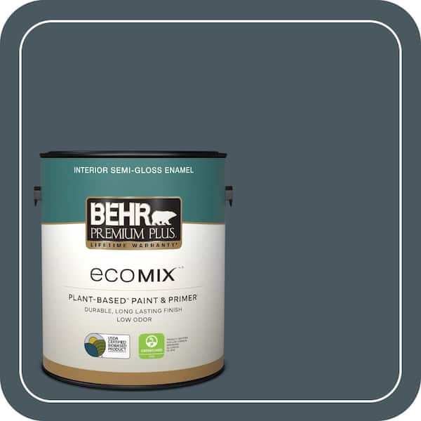 1 gal. #S470-7 Undersea Semi-Gloss Enamel EcoMix Plant-Based Interior Paint & Primer