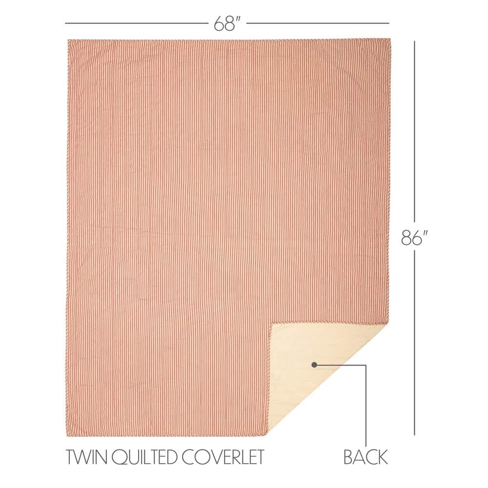 Sawyer Mill Red and Tan Cotton Twin Quilt Set