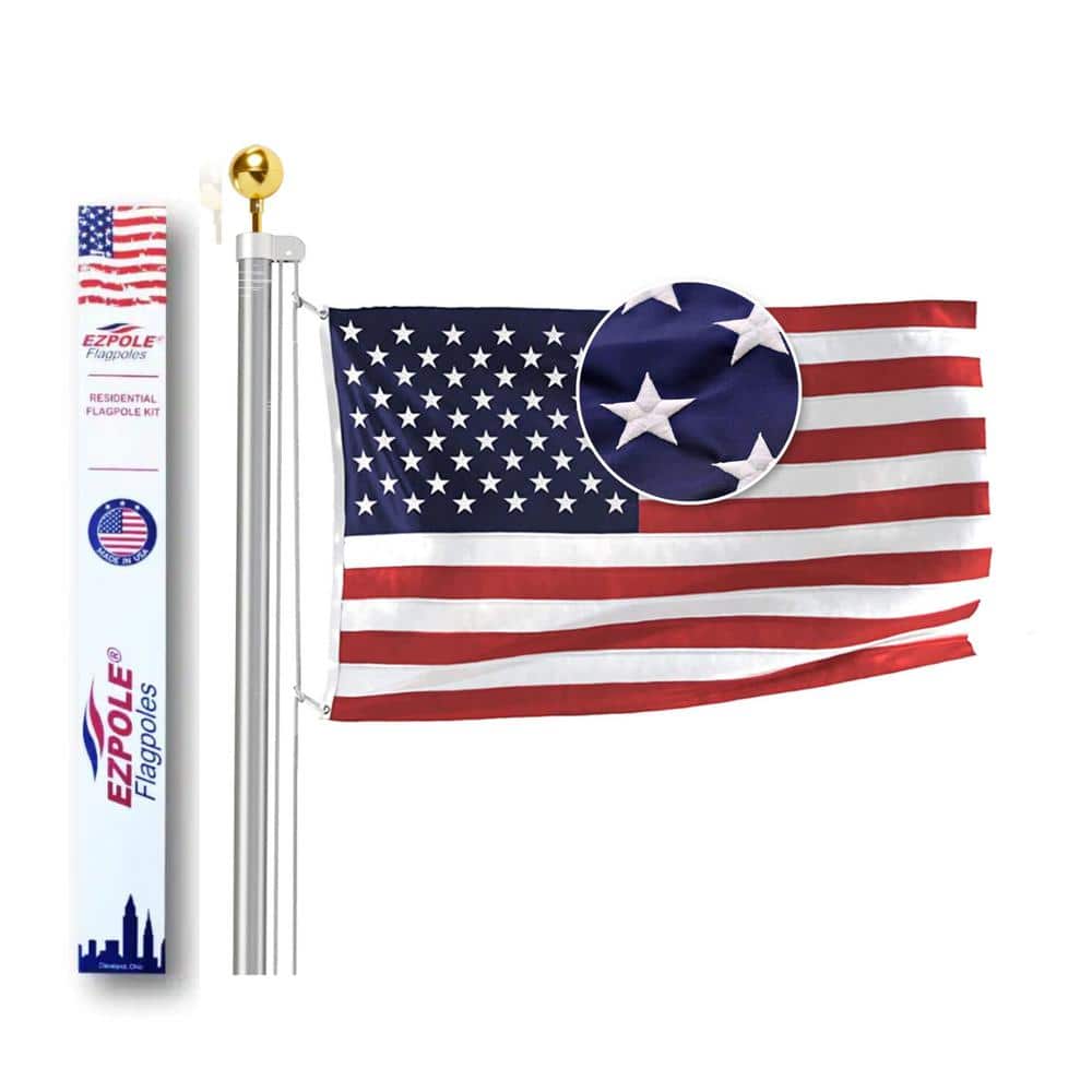 EZPole All American Series 30 ft. Tapered Sectional Flagpole Kit with