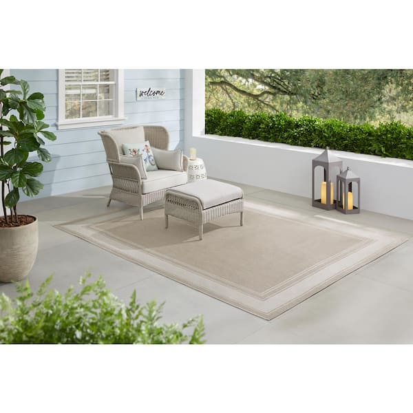 Cooper Black 9 ft. x 12 ft. Border Indoor/Outdoor Area Rug