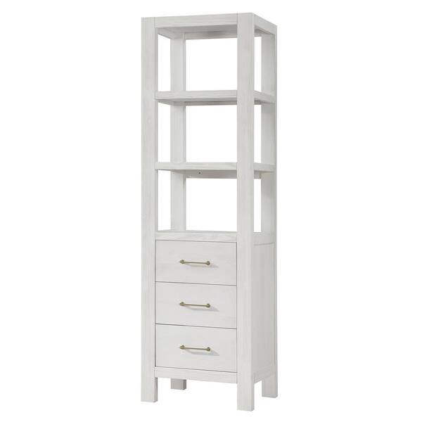 ROSWELL León 21.7 in. W x 15.7 in. D x 72 in. H White Storage Linen Cabinet for Bathroom, Kitchen and Living Room