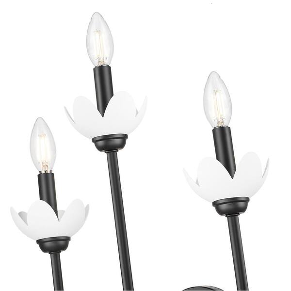 Filament Design - Allistair 3 Light Matte Black Wall Sconce with Clear Ribbed Glass Shade