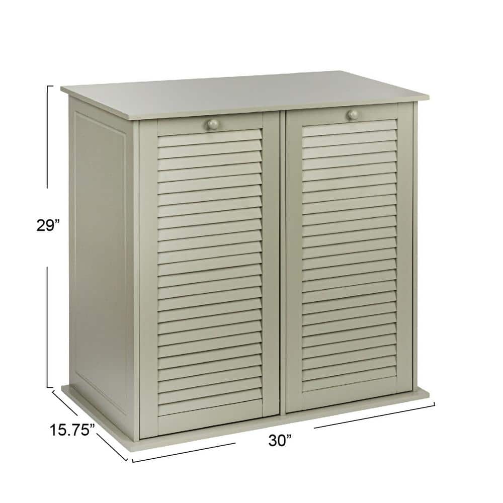 Gray Tilt-Out Cabinet Laundry Sorter with Shutter Front