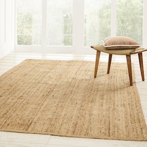 Braided-Jute Natural 8 ft. x 10 ft. Rectangle Braided Jute Area Rug
