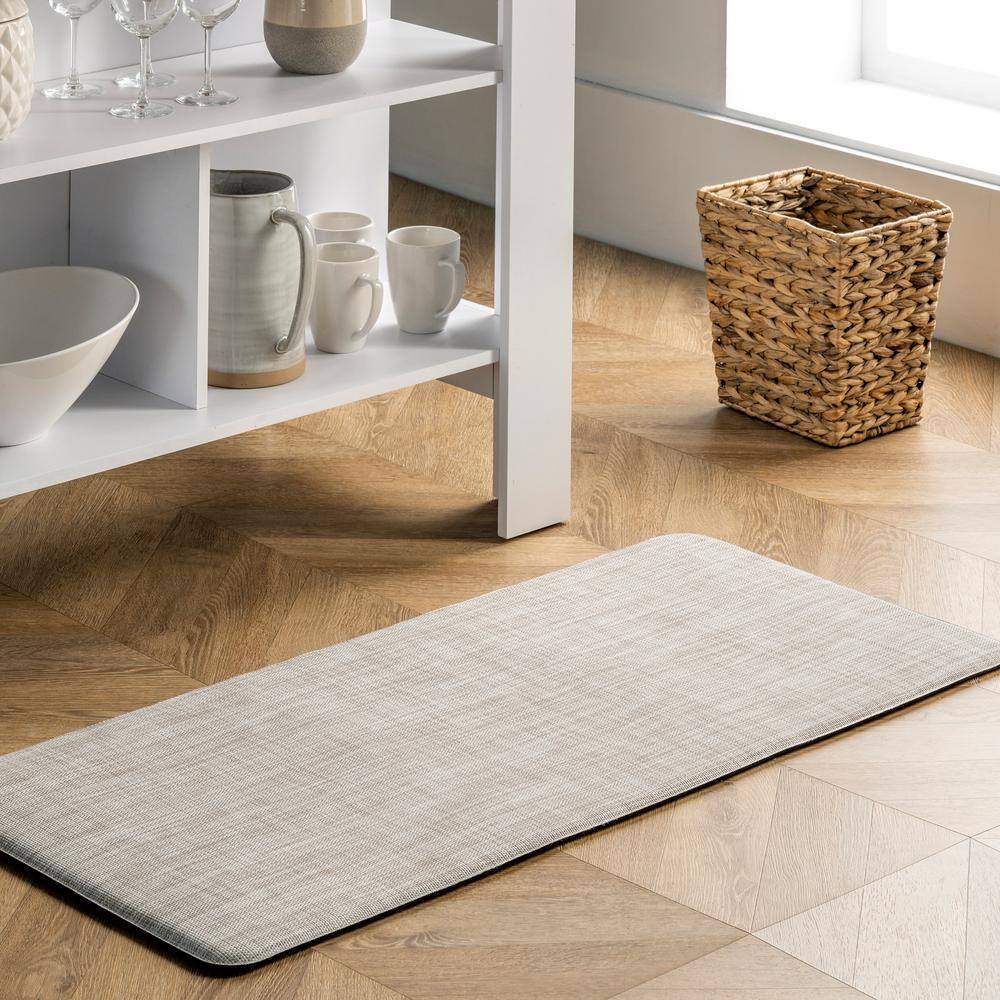 Off-White PVC and Polyester Anti-Fatigue Comfort Mat