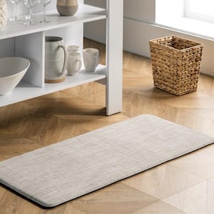 Casual Anti Fatigue Kitchen or Laundry Room Off White 20 in. x 42 in. Indoor Comfort Mat