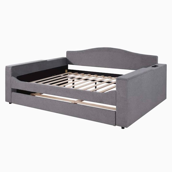 Gray Full Platform Bed