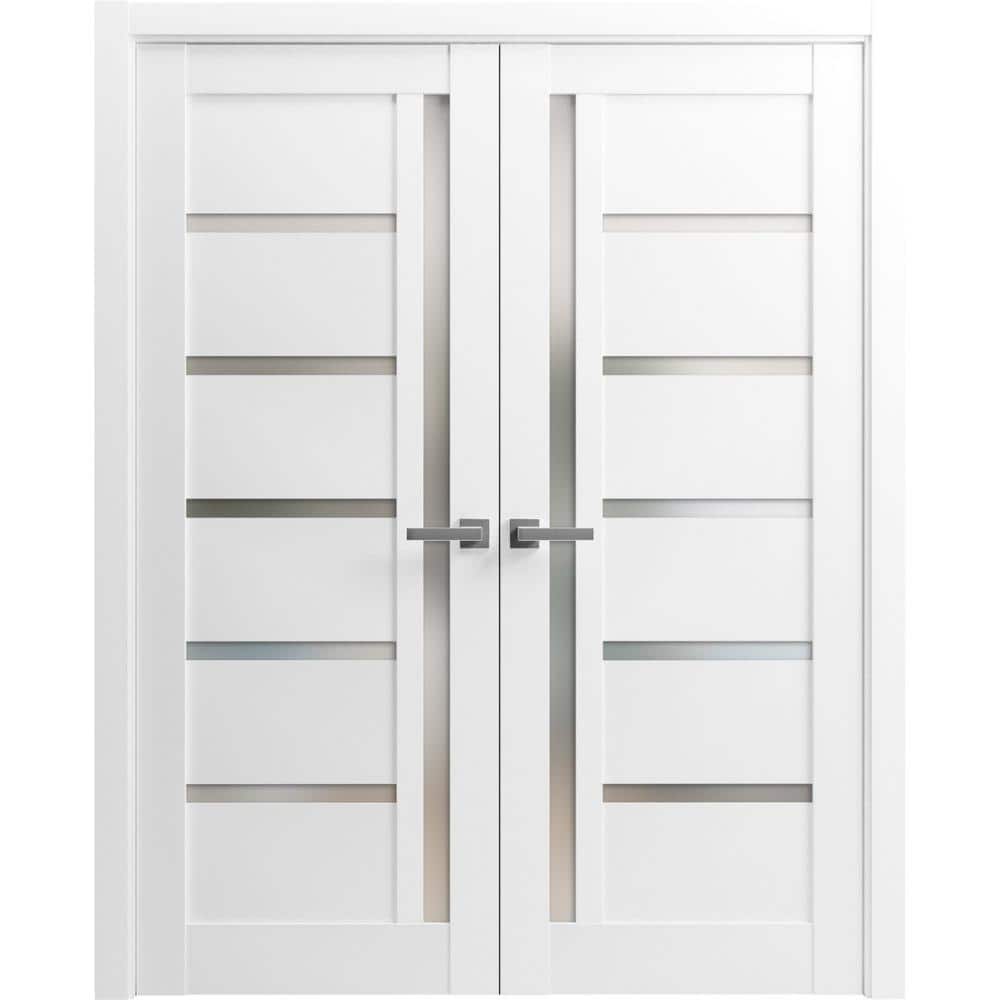 36 in. x 80 in. 2-Panel White Finished MDF Sliding Door with Hardware price history on PriceWatchPro