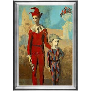 Acrobat and young harlequin by Pablo Picasso Athenian Silver Framed People Oil Painting Art Print 29 in. x 41 in.