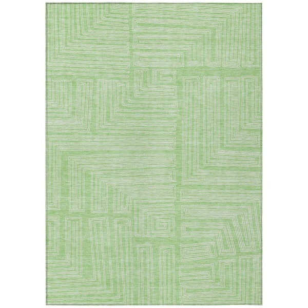 Chantille Machine Washable Indoor/Outdoor Abstract ACN1045 Mint 2 ft. 6 in. x 3 ft. 10 in. Area Rug