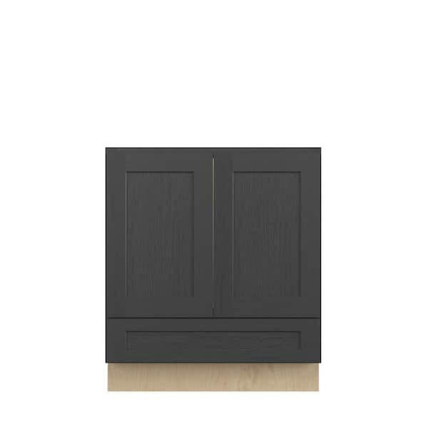 Kunal Kitchens Jamestown Recessed 30 in. W x 34.5 in. H x 21 in. D in Espresso Plywood Assembled Bath Base with Bottom Drawer
