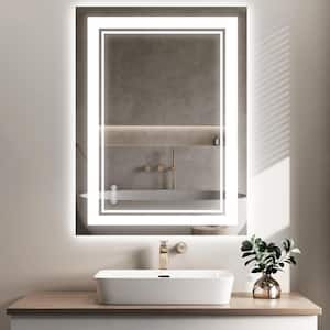 24 in. W x 36 in. H Large Rectangular Frameless Anti-Fog Wall-Mounted LED Bathroom Vanity Mirror