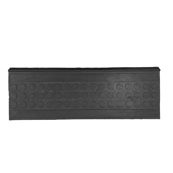 Indoor/Outdoor 10 in. x 30 in. Black Coin All-Weather Slip-Resistant Rubber Stair Tread Cover (Set of 5)