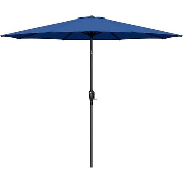 Tidoin 9 ft. Steel Market Tilt Patio Umbrella in Blue